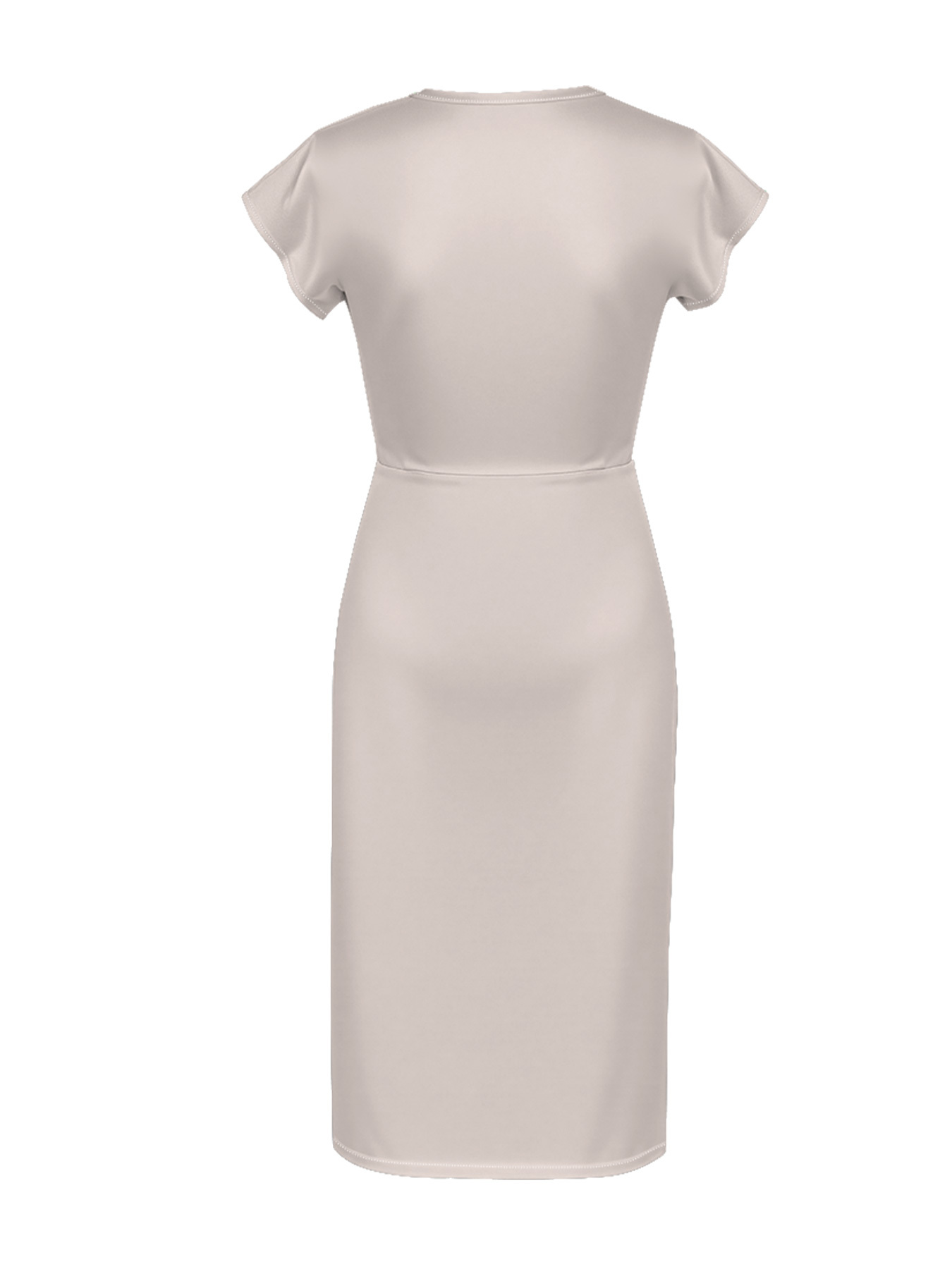 Ivory Cap Sleeve V-Neck Midi Dress