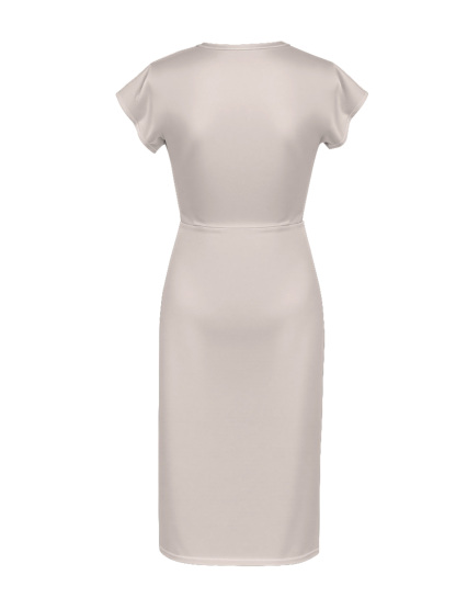 Ivory Cap Sleeve V-Neck Midi Dress