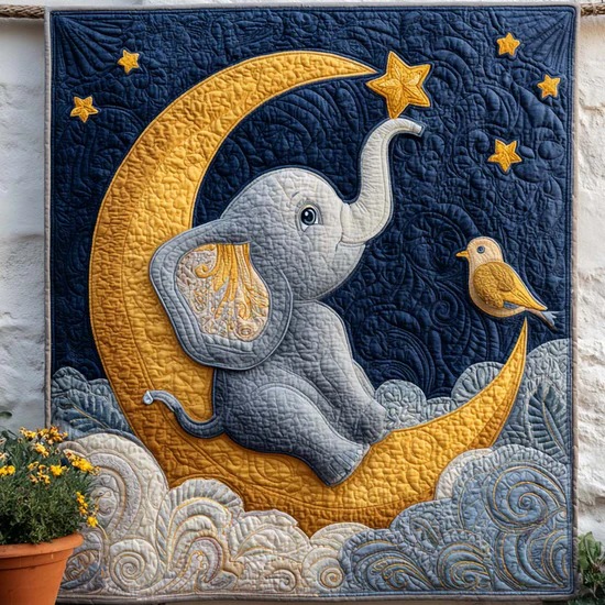 Elephant Quilted Blanket 