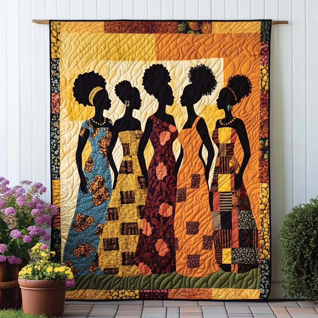 Black Women Quilted Blanket