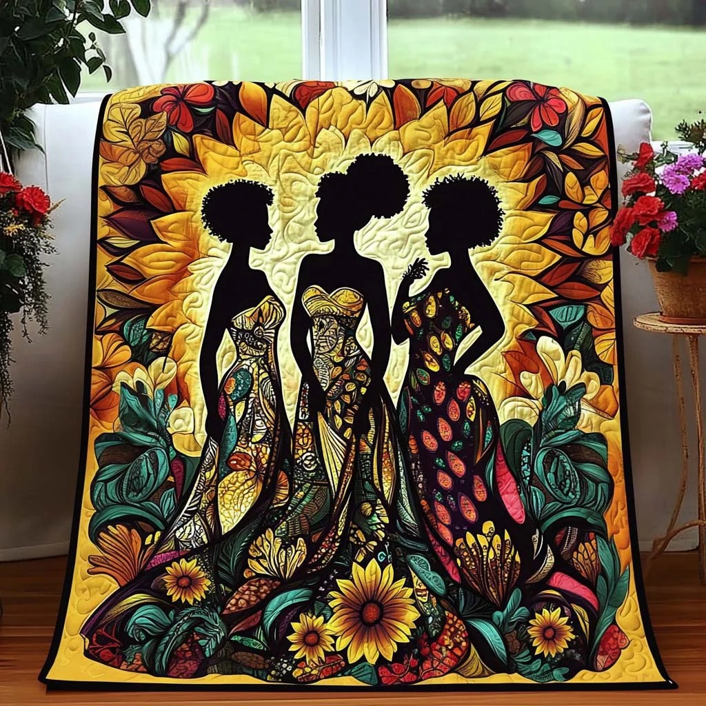 Black Women Quilted Blanket