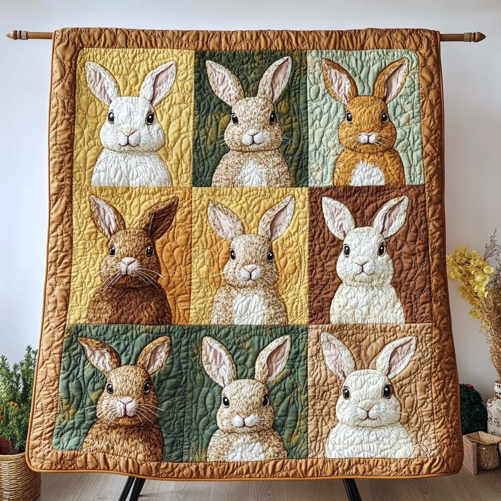 Rabbit Quilted Blanket 