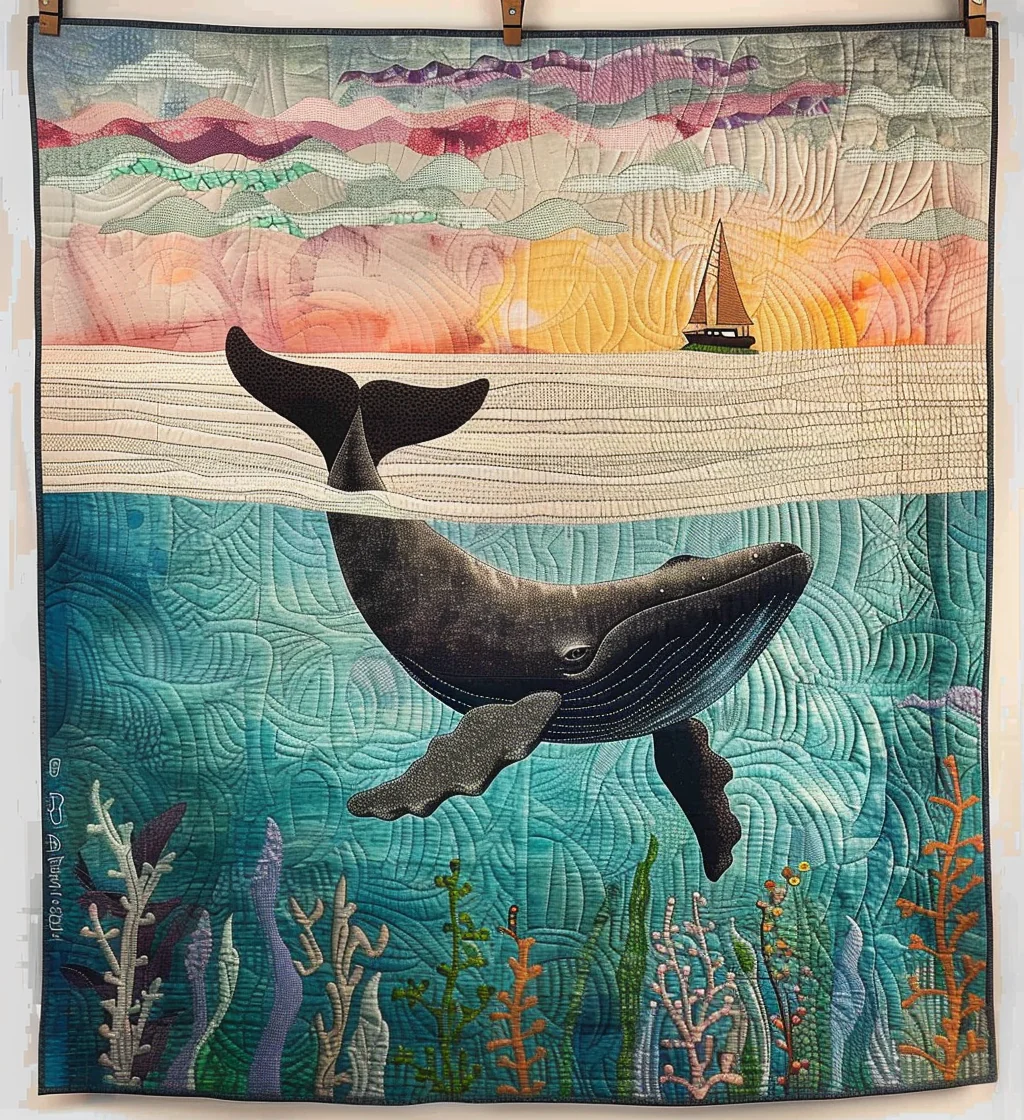 Aquatic Quilted Blanket