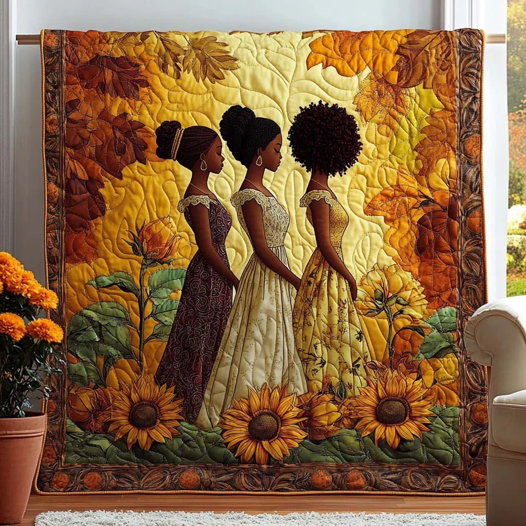 Black Women Quilted Blanket