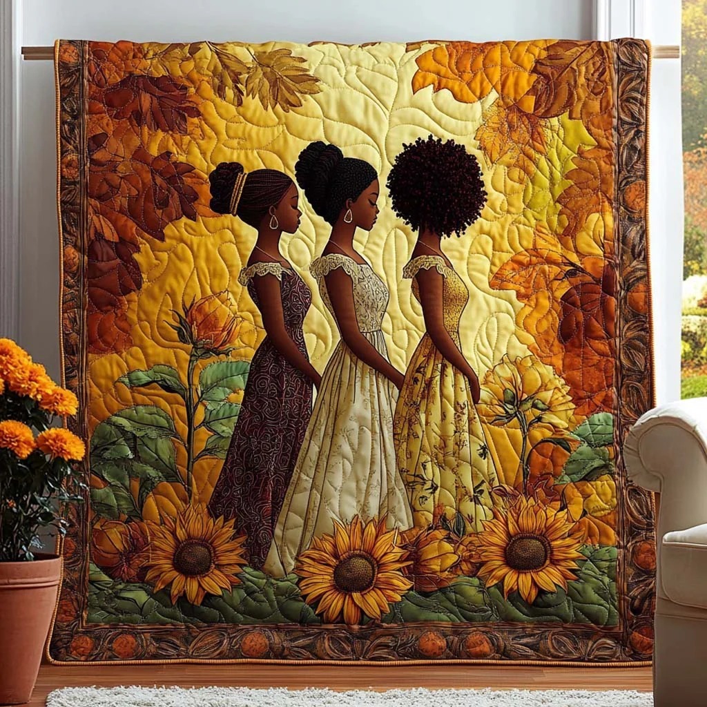 Black Women Quilted Blanket