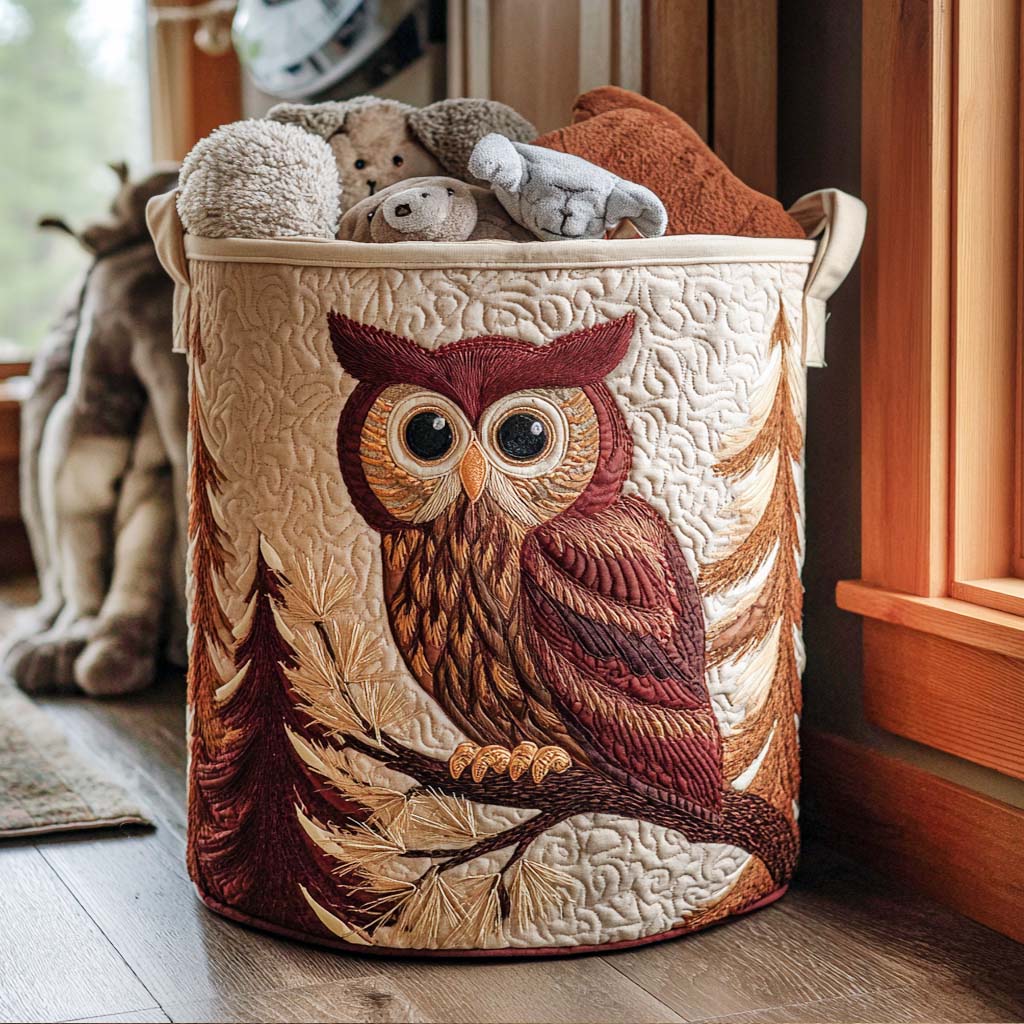 Wise Old Owl Quilted Laundry Basket NCU0NNT2114