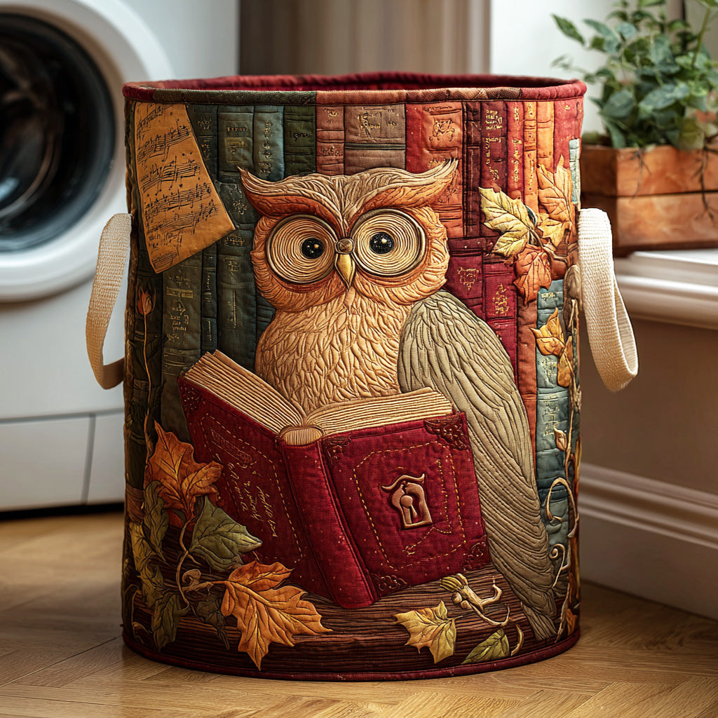 Reading Night Owl Quilted Laundry Basket