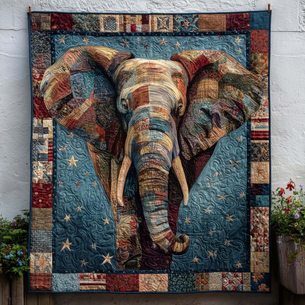 Elephant Quilted Blanket 