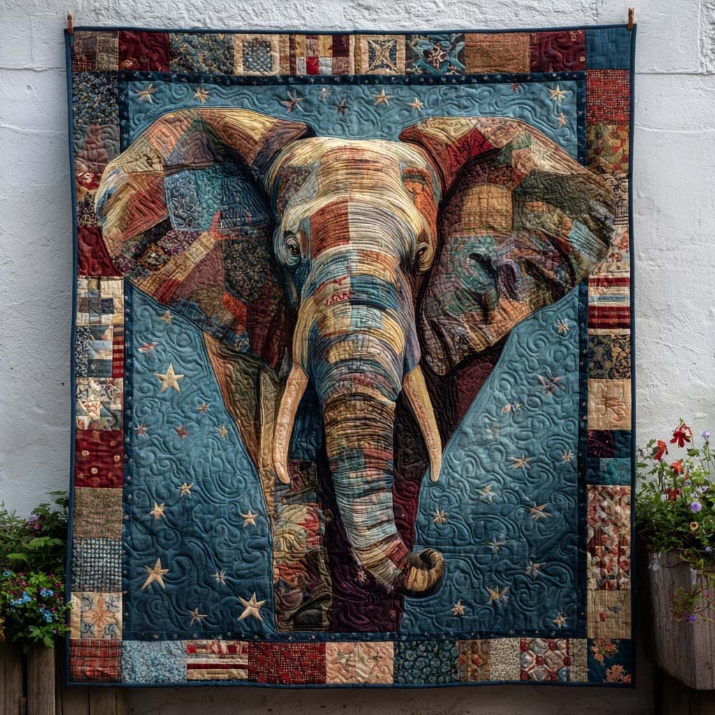 Elephant Quilted Blanket 