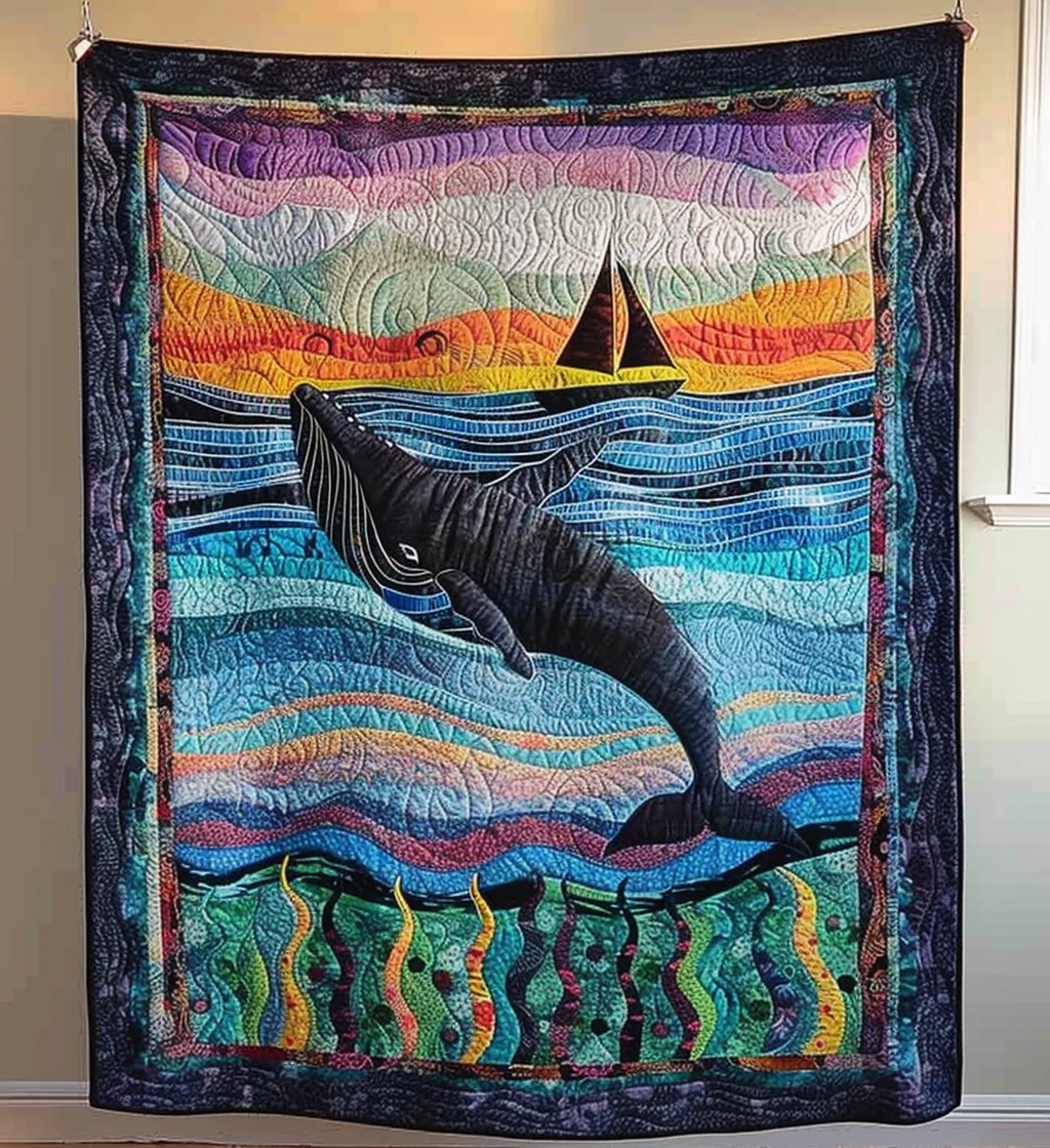 Aquatic Quilted Blanket