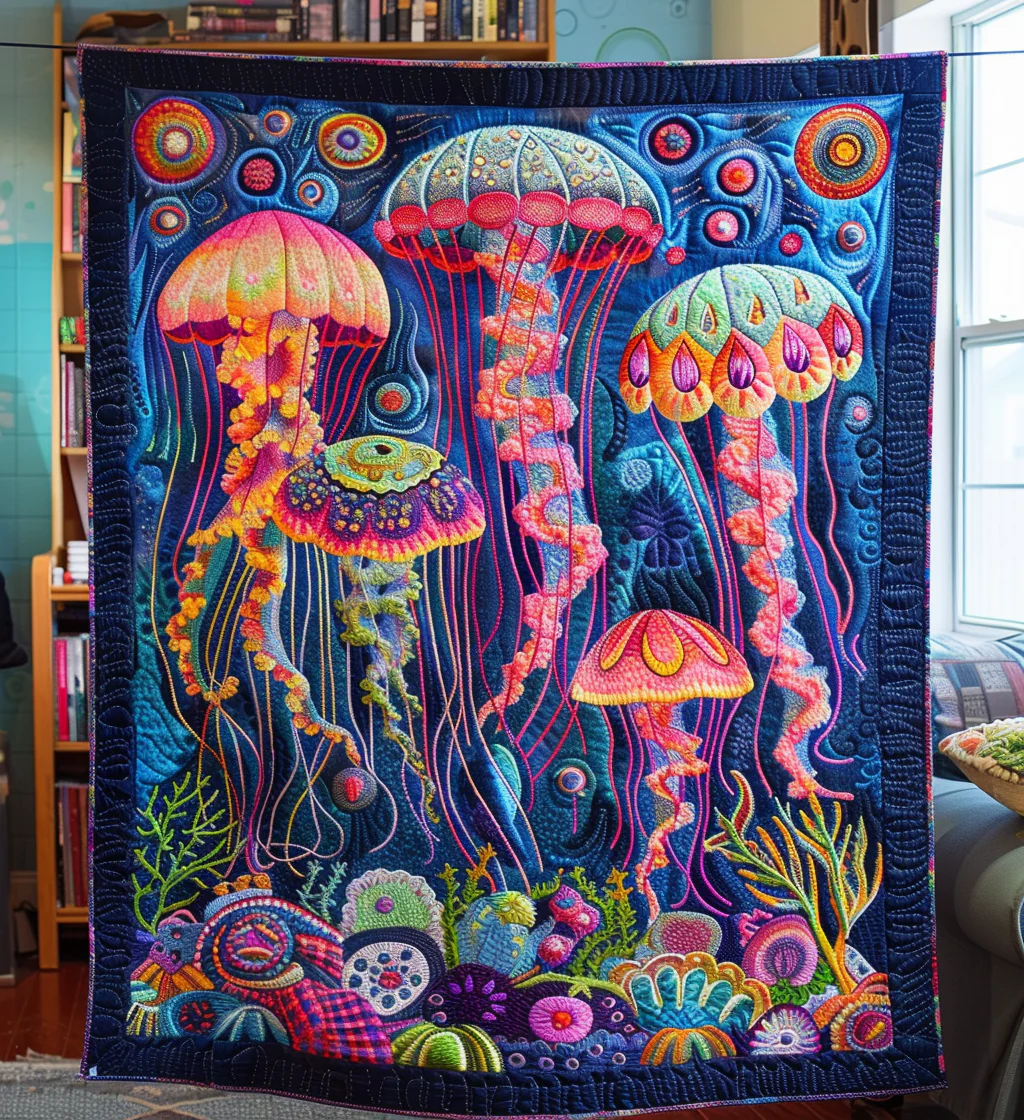 Aquatic Quilted Blanket