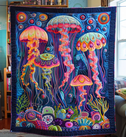 Aquatic Quilted Blanket