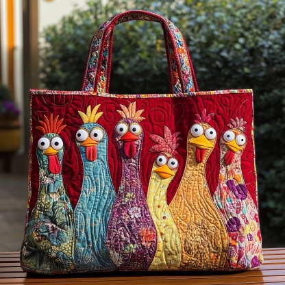 Funky Chicken Quilted Tote Bag GFTOHD10896