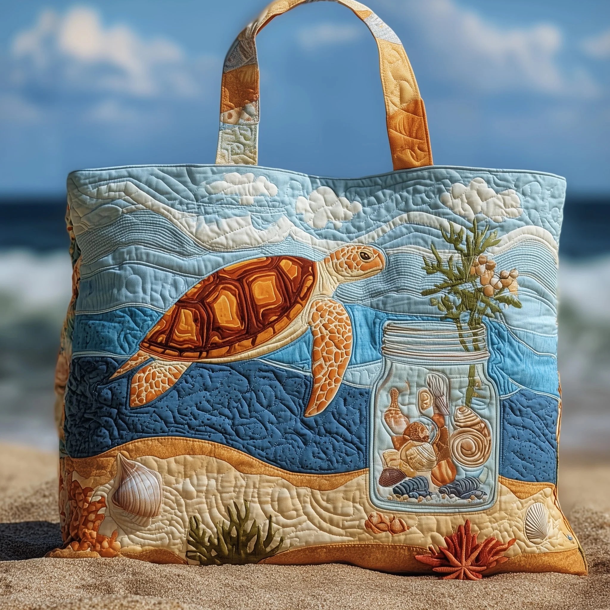 Turtle Heaven Quilted Tote Bag GFTOHD8949