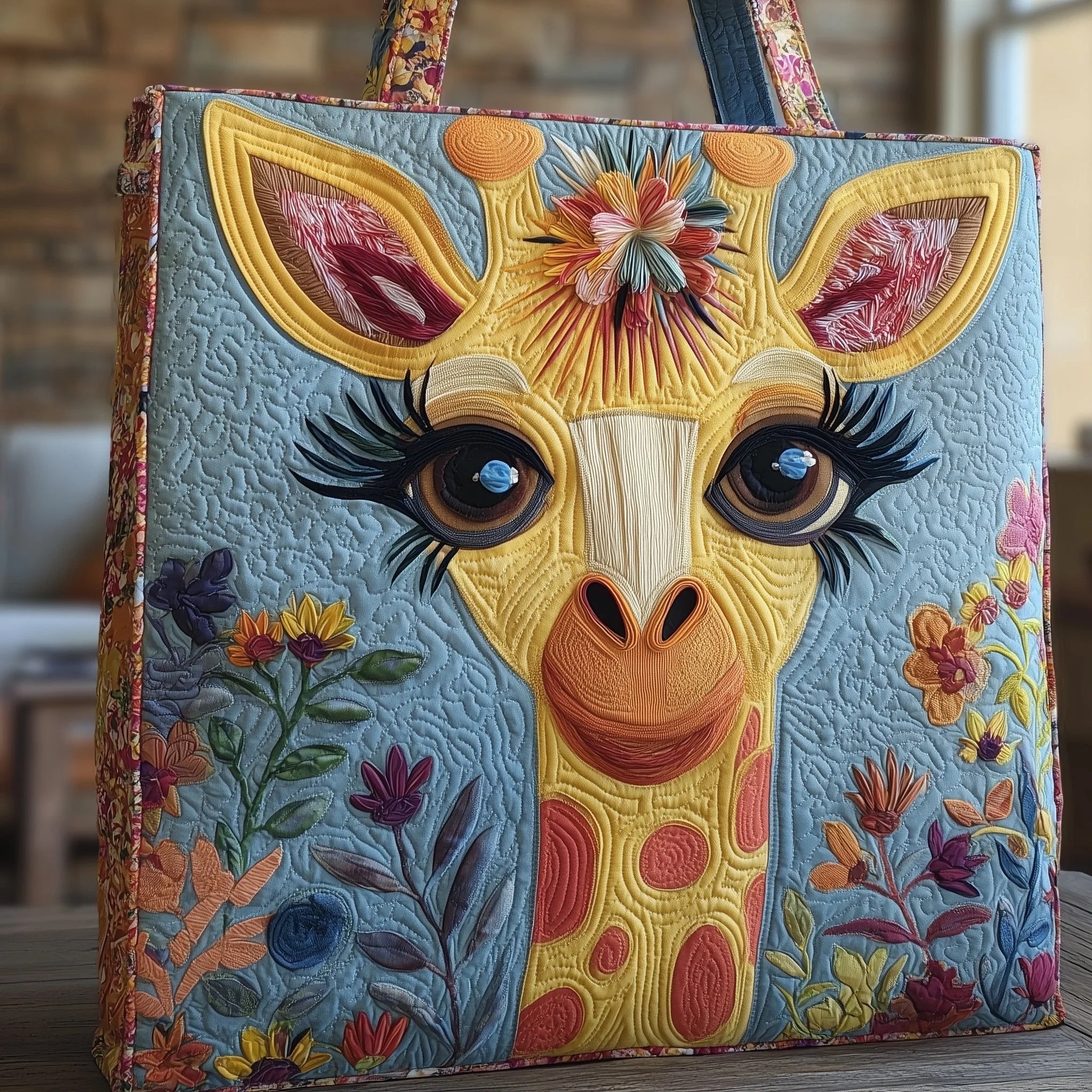 Giraffe Quilted Tote Bag GFTONT1947