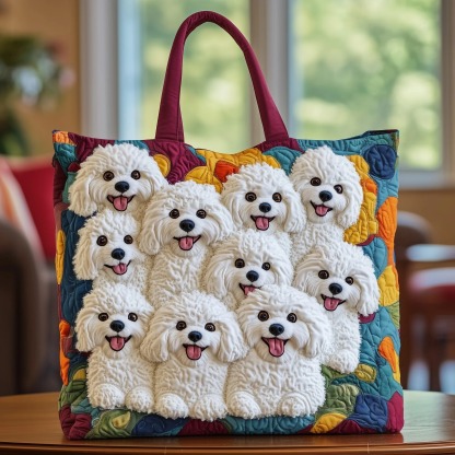 Bichon Buddies Quilted Tote Bag GFTOXM265