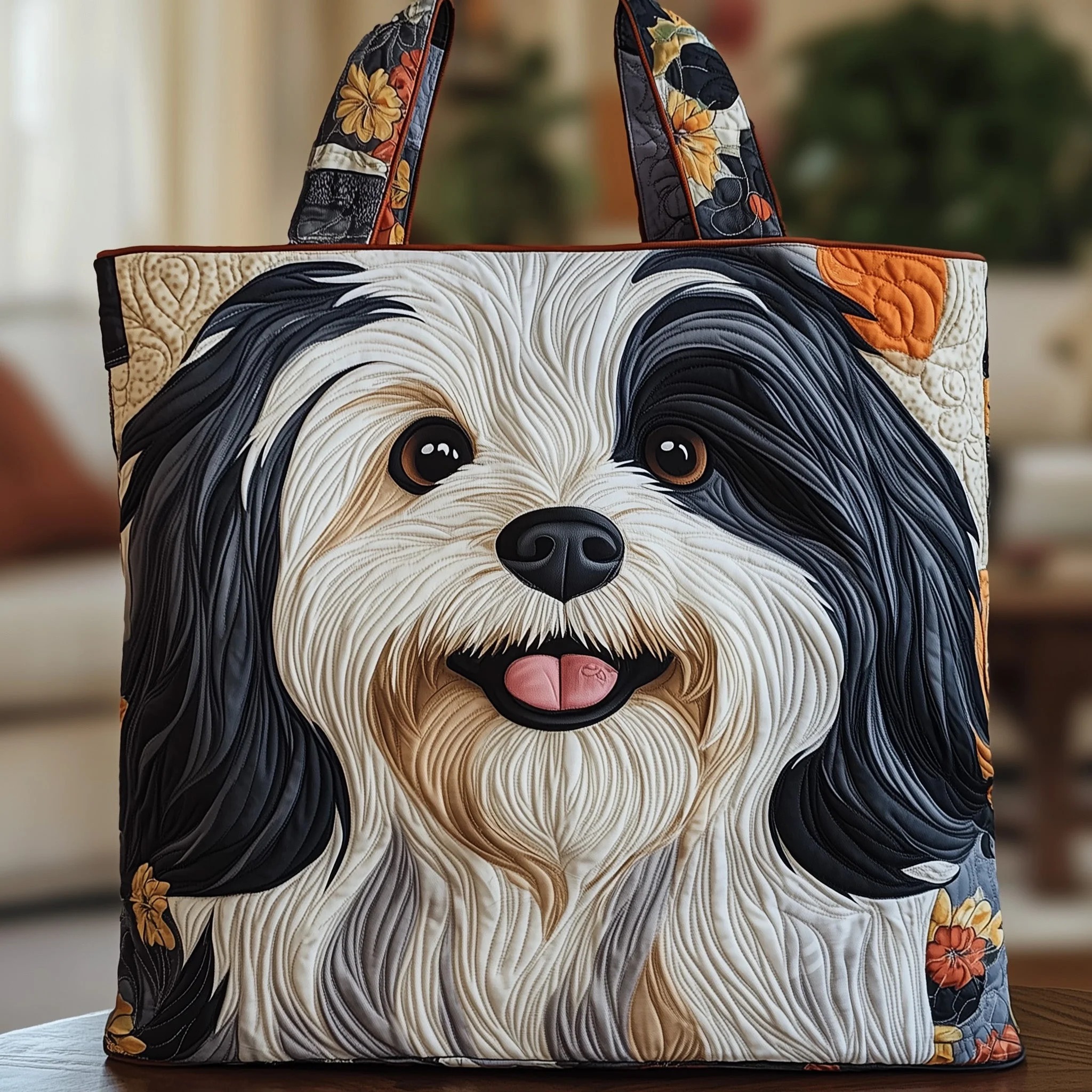 Smiling Havanese Quilted Tote Bag GFTOYC902