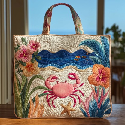 Tropical Beach Quilted Tote Bag GFTOHD8943