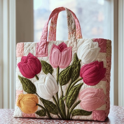 Tulip Bloom Quilted Tote Bag GFTOTP10049