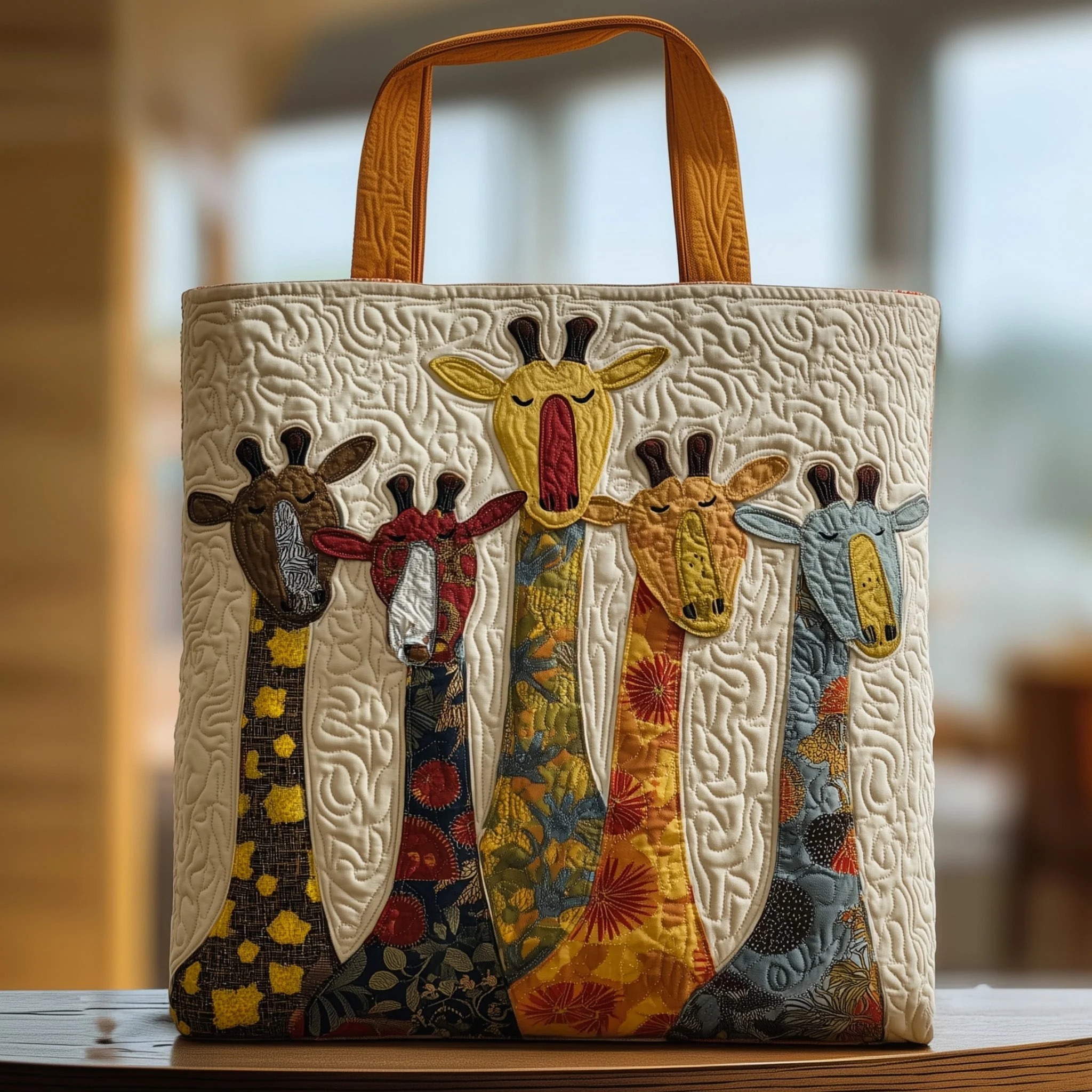 Funky Giraffe Quilted Tote Bag GFTOHD8942