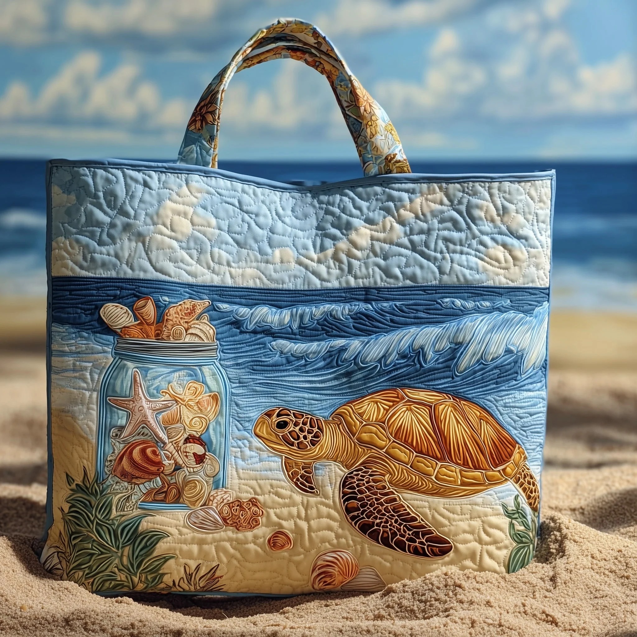 Turtle Heaven Quilted Tote Bag GFTOHD8948