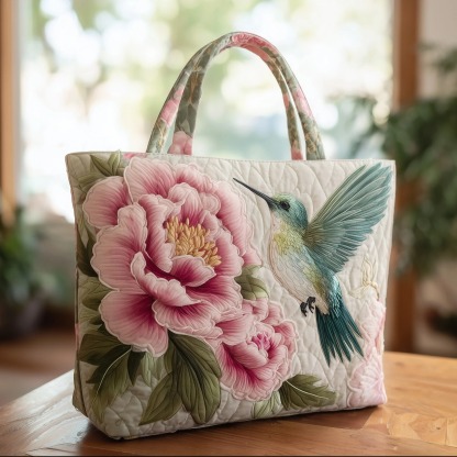 Elegant Peonies Quilted Tote Bag GFTOTL3986