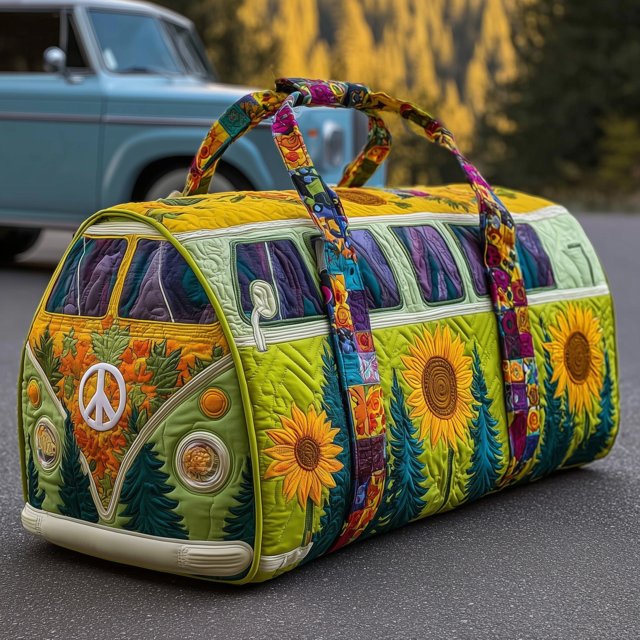 Hippie Sunflower Quilted Duffle Bag GFTONL5866