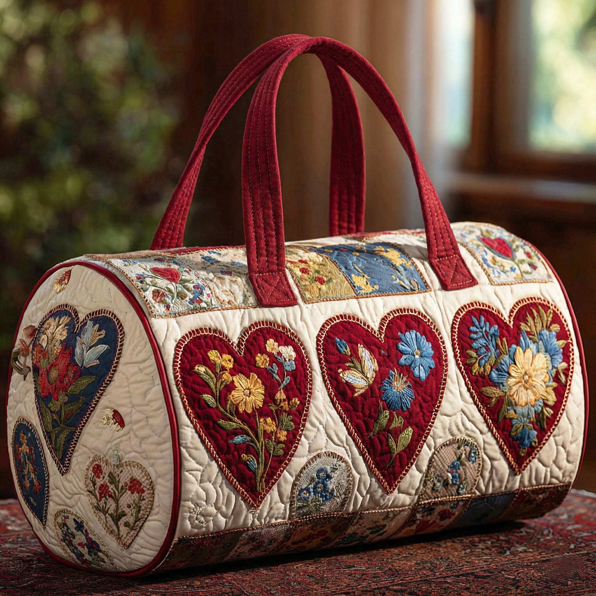 Soft Hearts Quilted Duffle Bag NCU0NTD1458