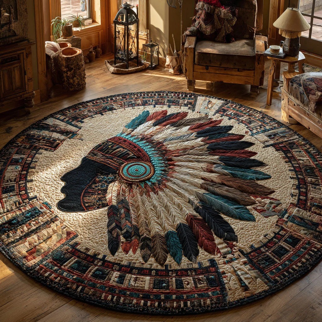 Eternal Feather Quilted Round Mat