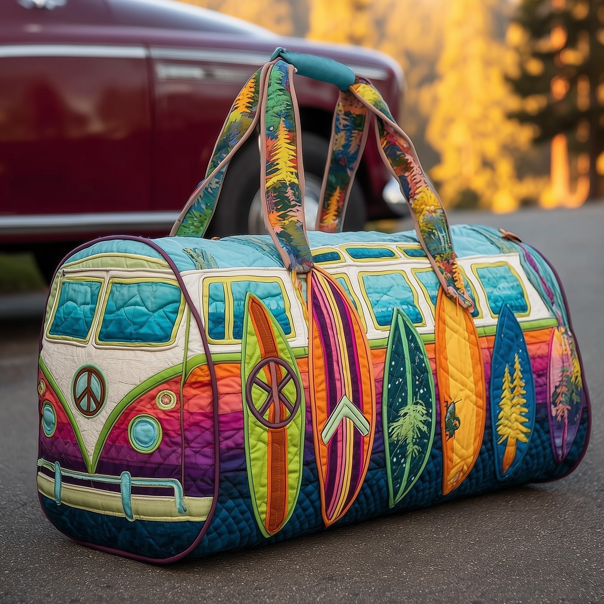 Hippie Van Quilted Duffle Bag GFTONL5870