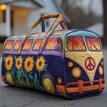 Sunflower Hippie Van Quilted Duffle Bag FTOYC238