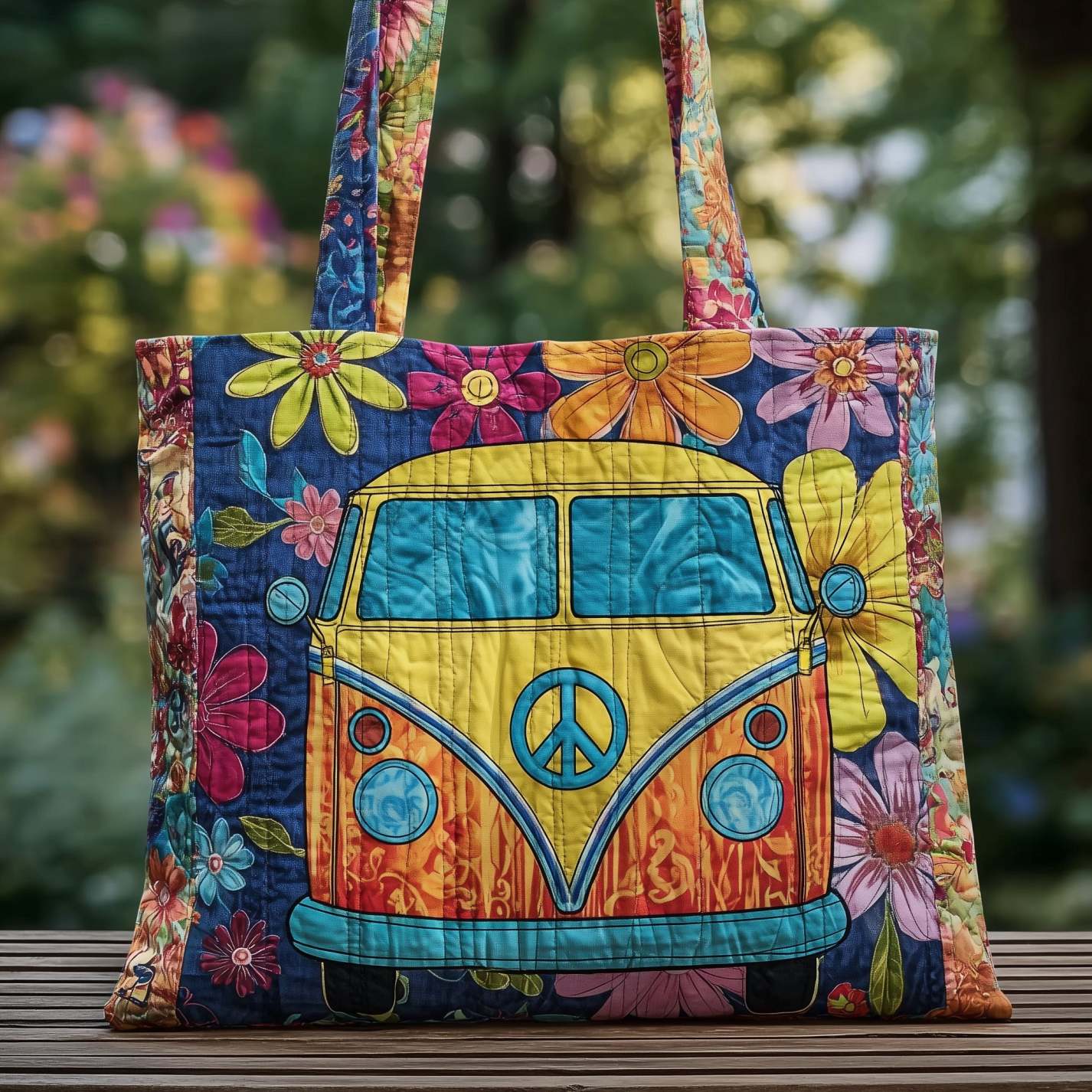Hippie Van Quilted Tote Bag GFTOMA2617
