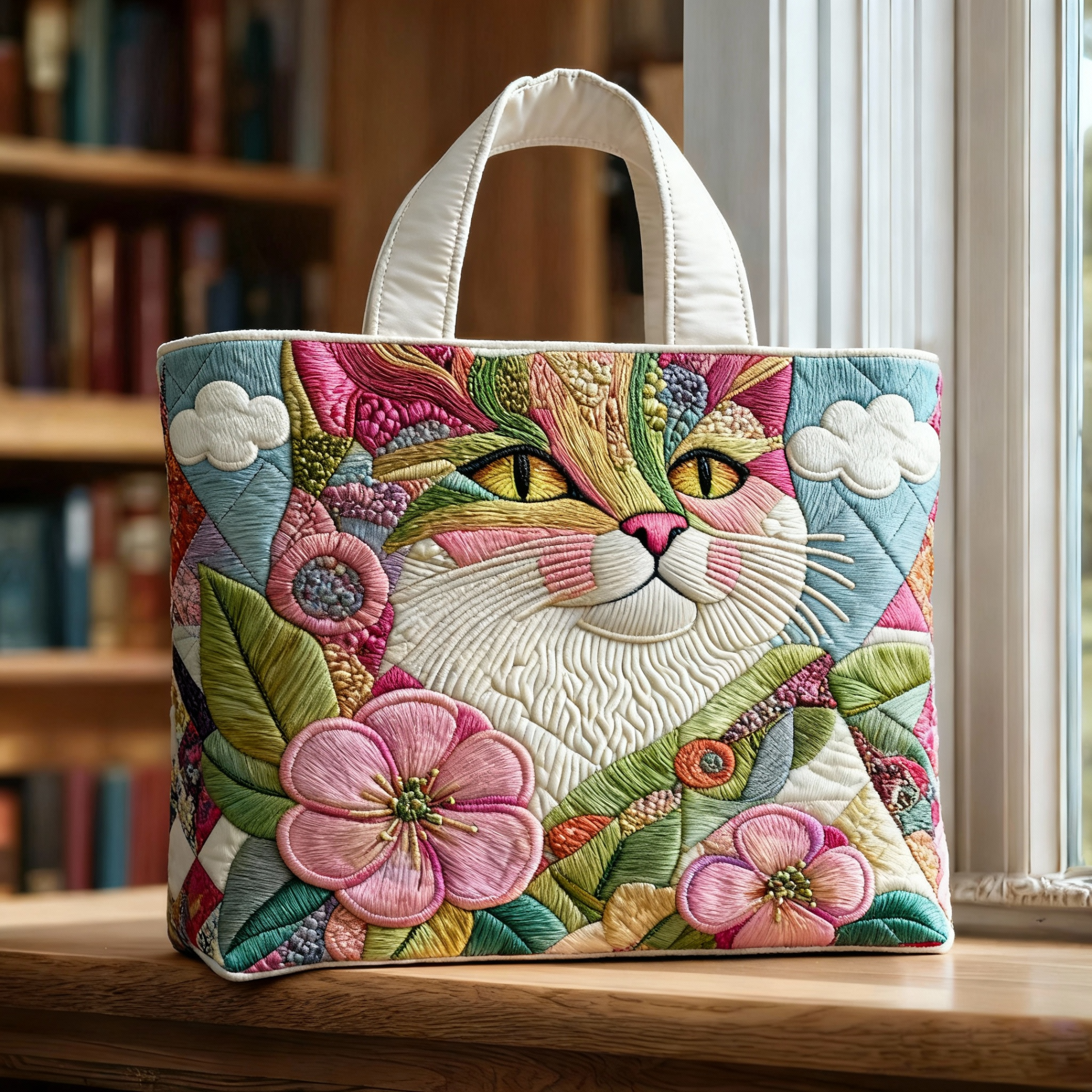 Stylish and interesting quilted tote bag