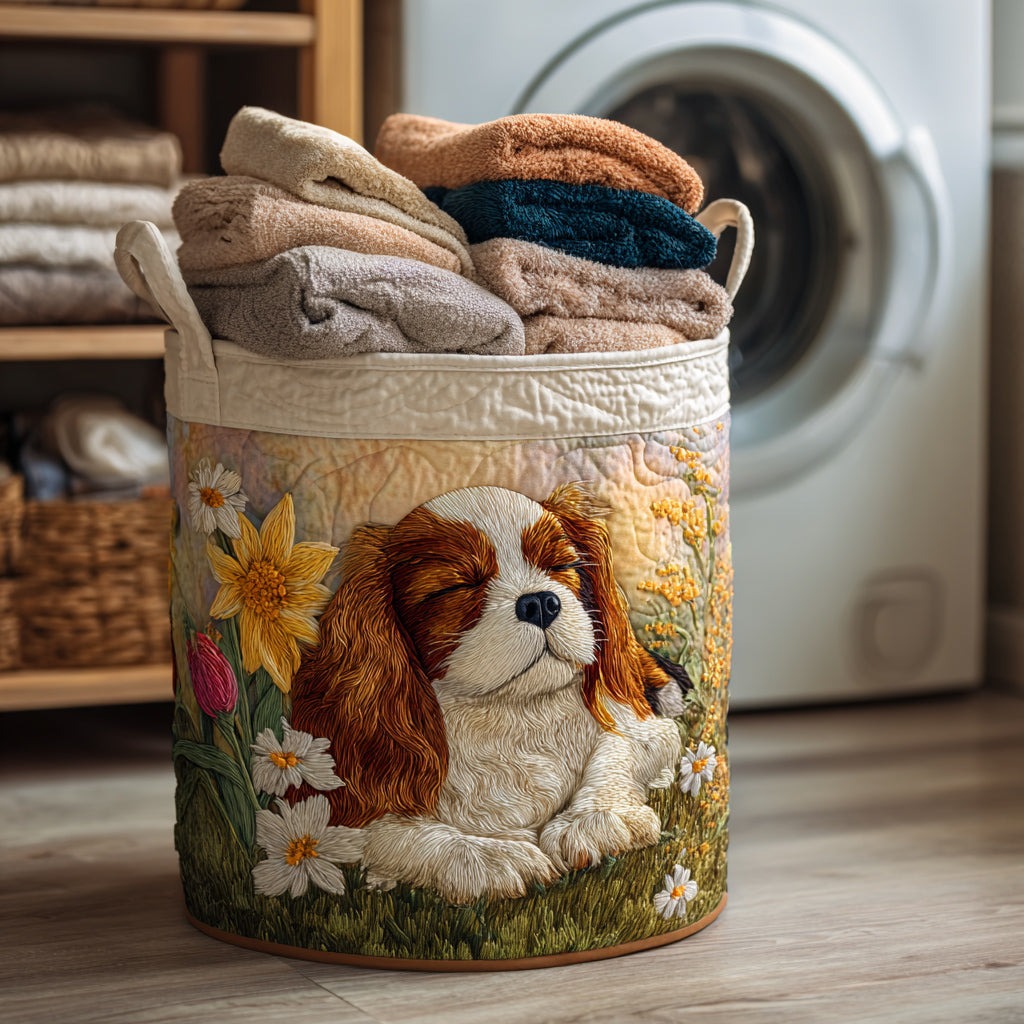 Dreamy Cavalier Day Quilted Laundry Basket