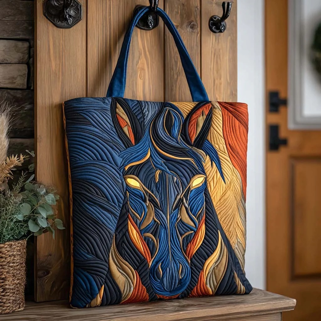 Moonlit Meow QuiltedTote Bag