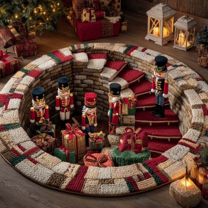 Nutcracker Stairwell Quilted Round Mat