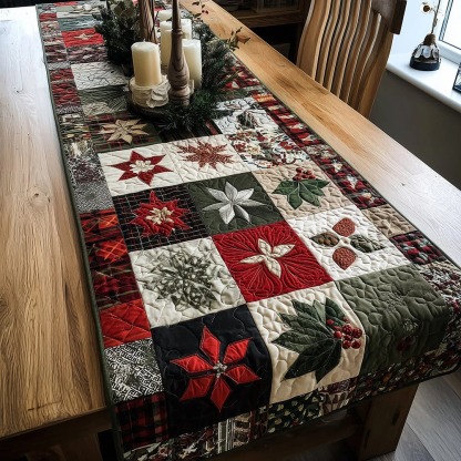 Snowy Pattern Quilted Table Runner