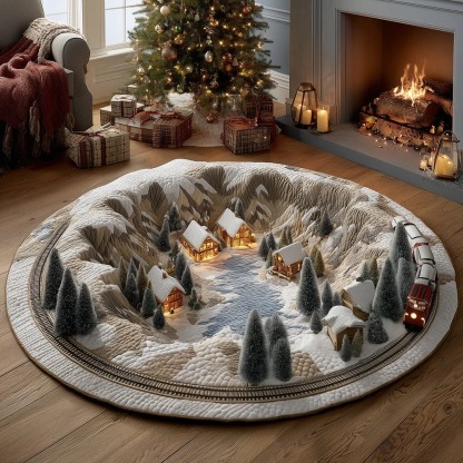 Winter Ride Quilted Round Mat