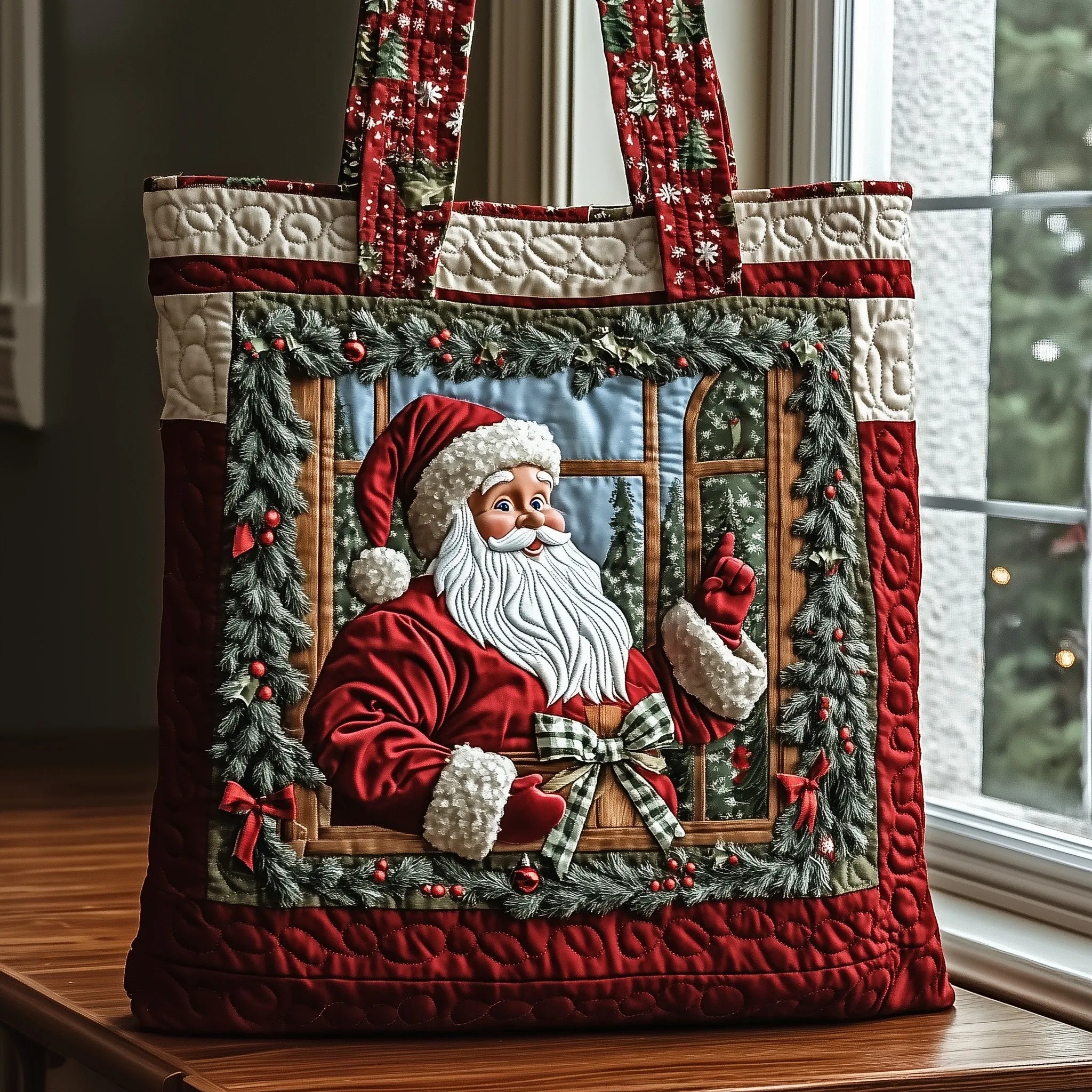 Jolly Santa Quilted Tote Bag GFTOMA5124