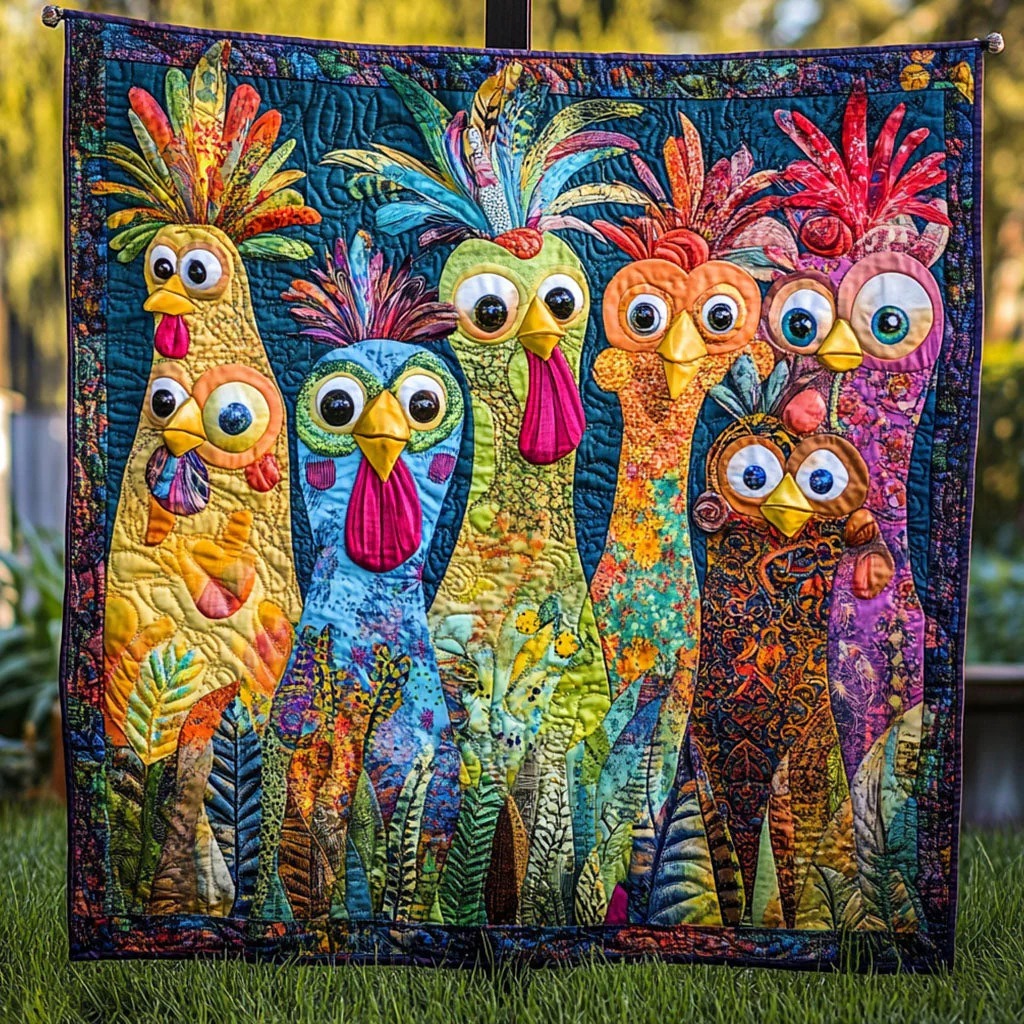 Chicken Shenanigans Quilted Blanket