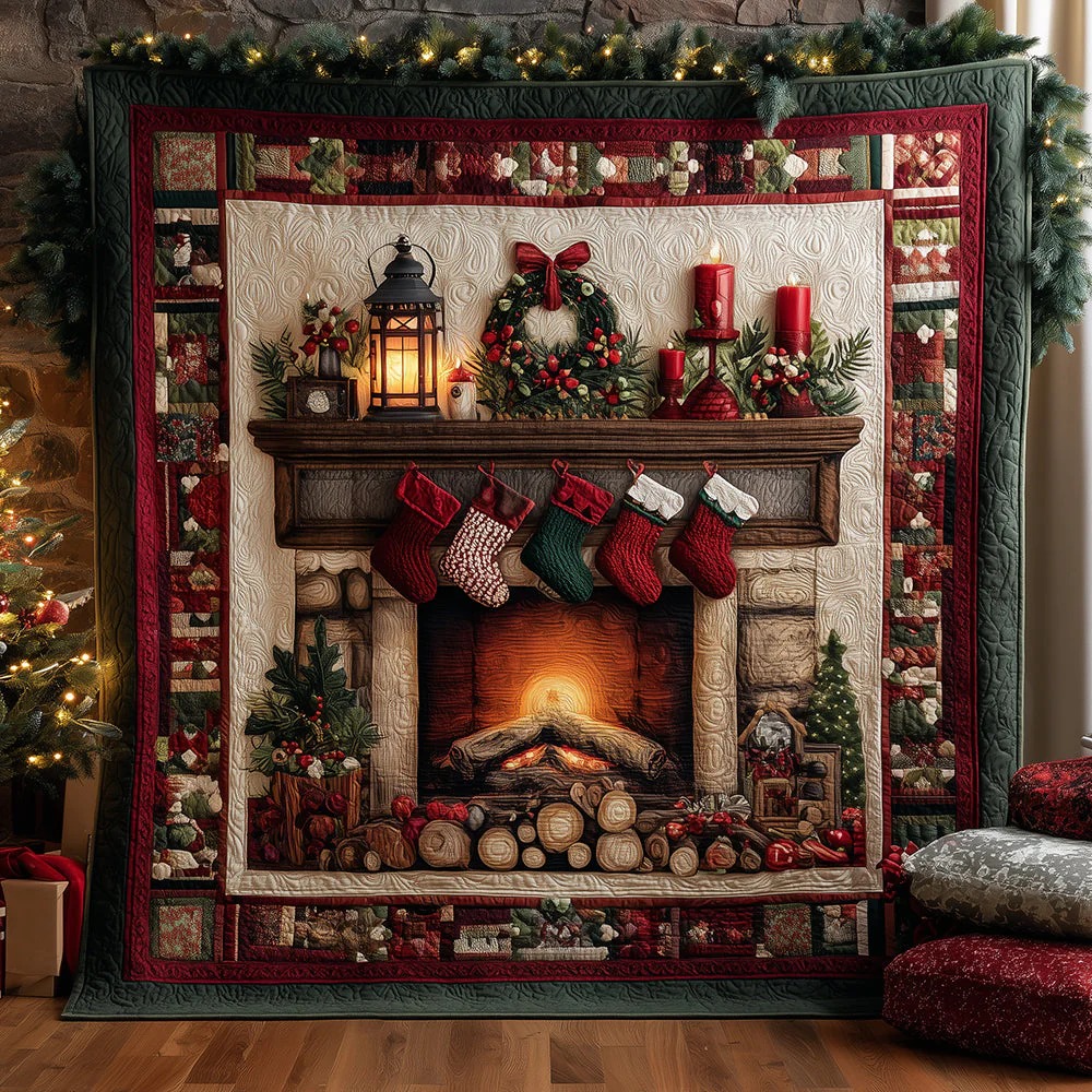 Christmas Flame Quilted Blanket