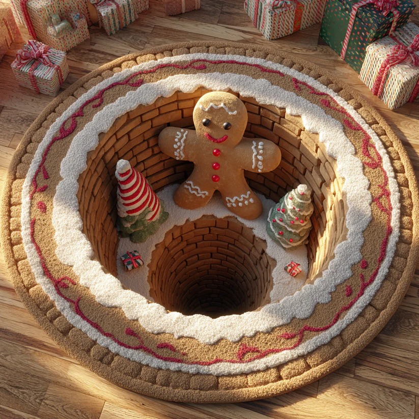 Cookie Gingerbread Man Round Carpet