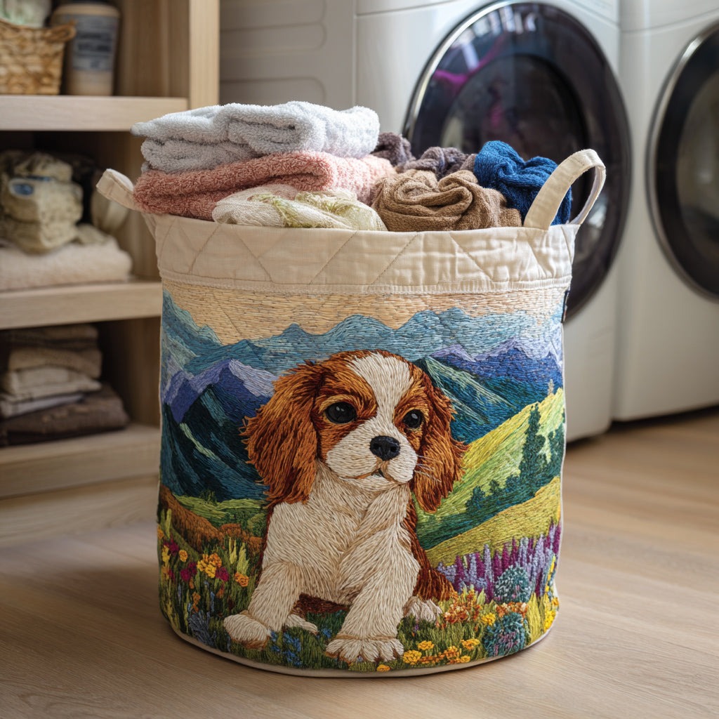 Mountain Spaniel Spirit Quilted Laundry Basket