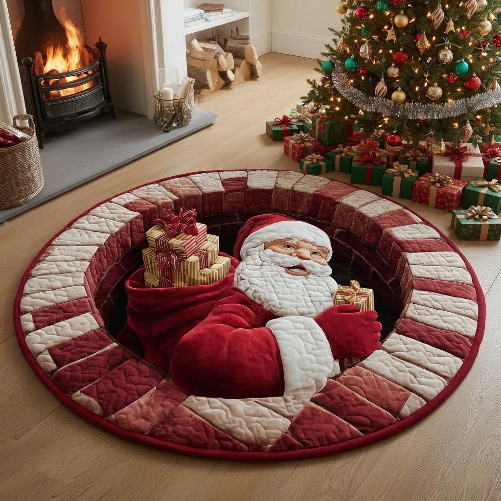 Santa Claus Stack Specter Round Carpet 