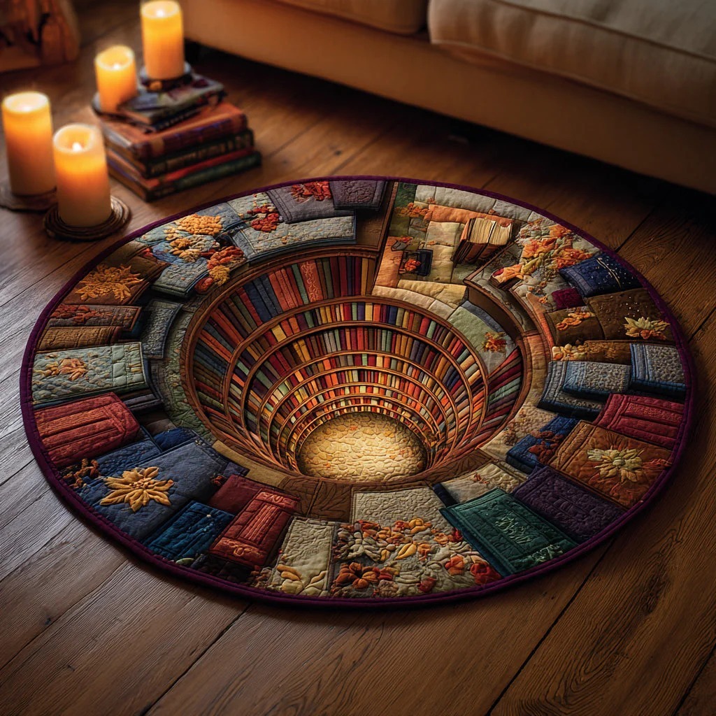 Eternal Library Glow Quilted Round Mat