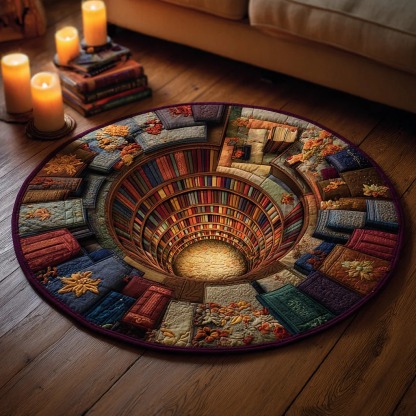 Eternal Library Glow Quilted Round Mat