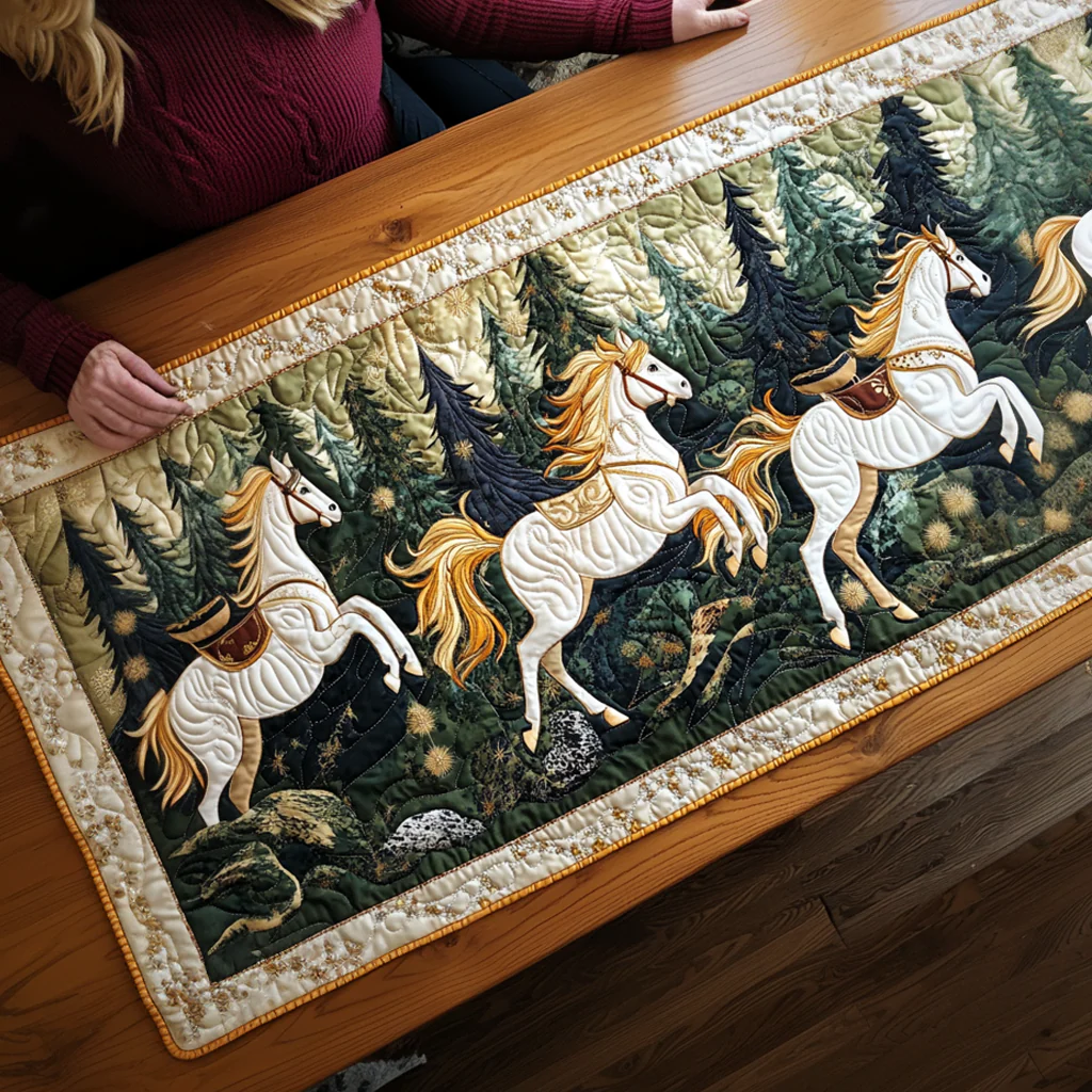 Forest Gallop Quilted Table Runner