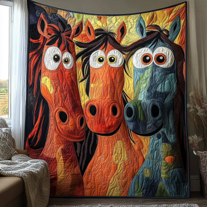 Hilarious Horse Quilted Blanket