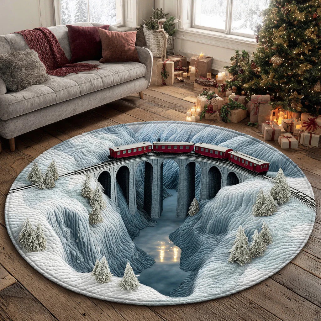 Snowflake Dream Field Round Carpet