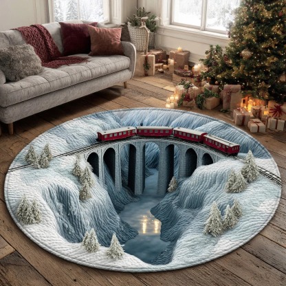 Snowflake Dream Field Round Carpet